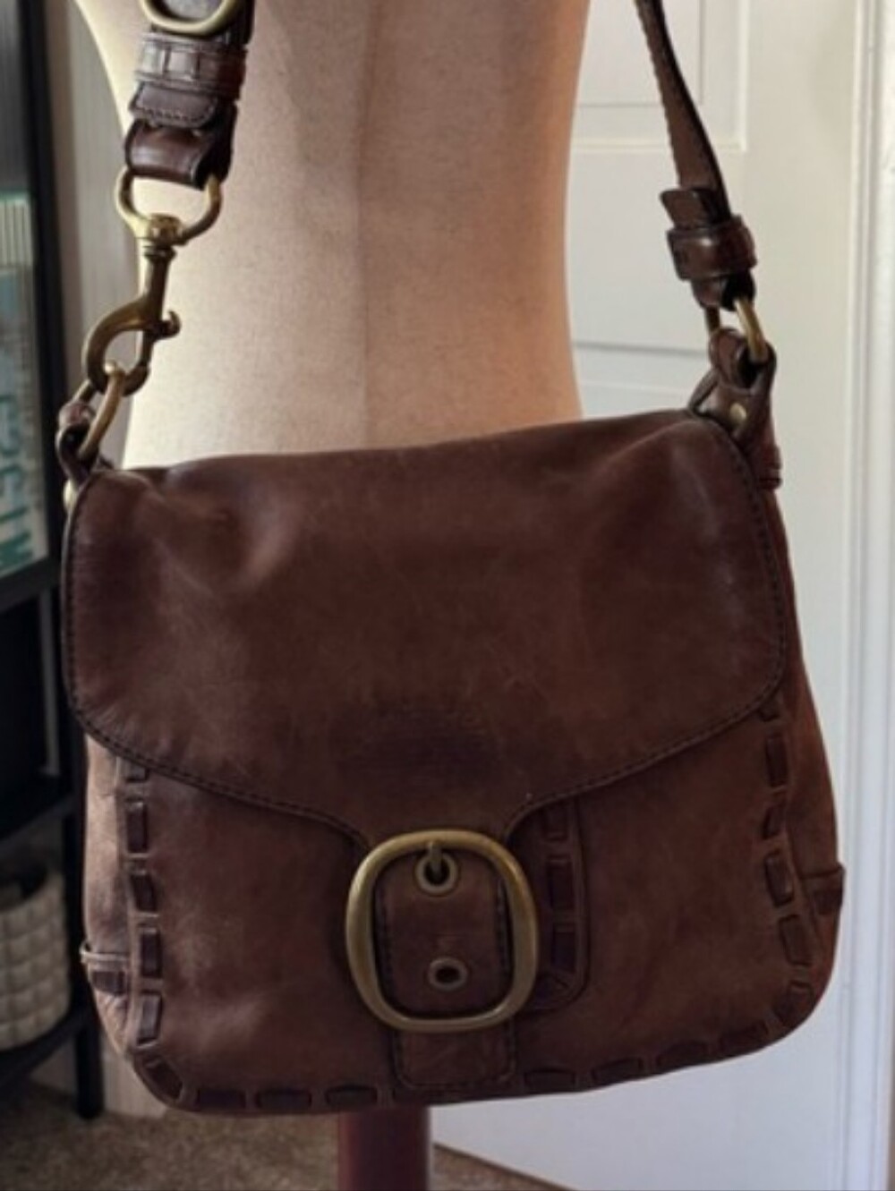Vintage Coach Leather Boho Shoulder Bag